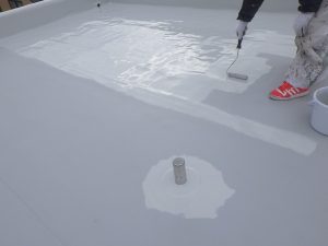 屋上かぶせ防水工法　塩ビシート機械的固定工法