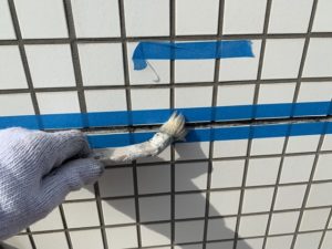 高所作業車　ＦＩＸ窓　タイル　雨漏れ　ダイタク