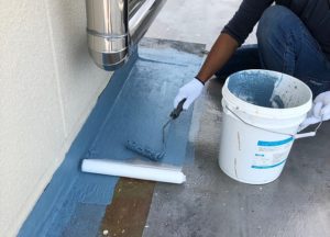 屋上防水改修　GO-JIN　高靱性環境対応型ウレタン塗膜防水　ダイタク