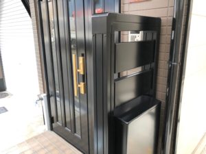 大阪市　玄関　門柱　アルミ塗装　ダイタク
