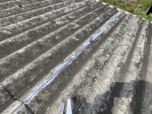 東大阪市　大波スレート屋根　雨漏り補修＋部分張替　ダイタク