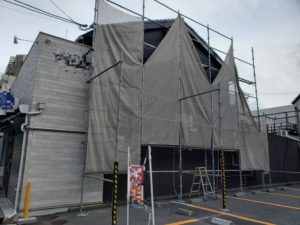 大阪市　外壁塗装　仮設足場設置　ダイタク