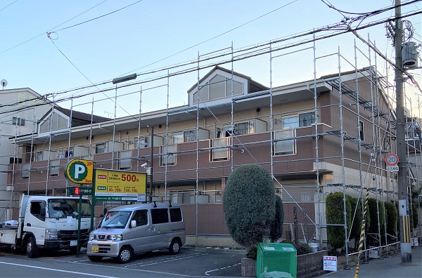 東大阪市　アパート　ハイツ　マンション　外壁塗装　プレミアムシリコン　DAITAKU