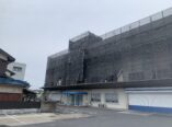 東大阪市　某倉庫　外壁塗装工事　仮設足場設置　ダイタク